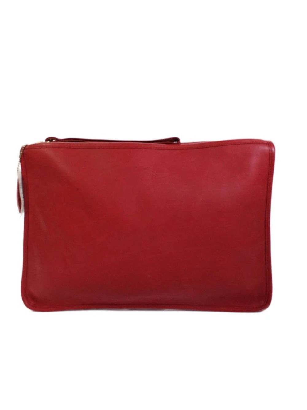 Vintage Coach Women’s Leather Zipped Clutch Handbag Red